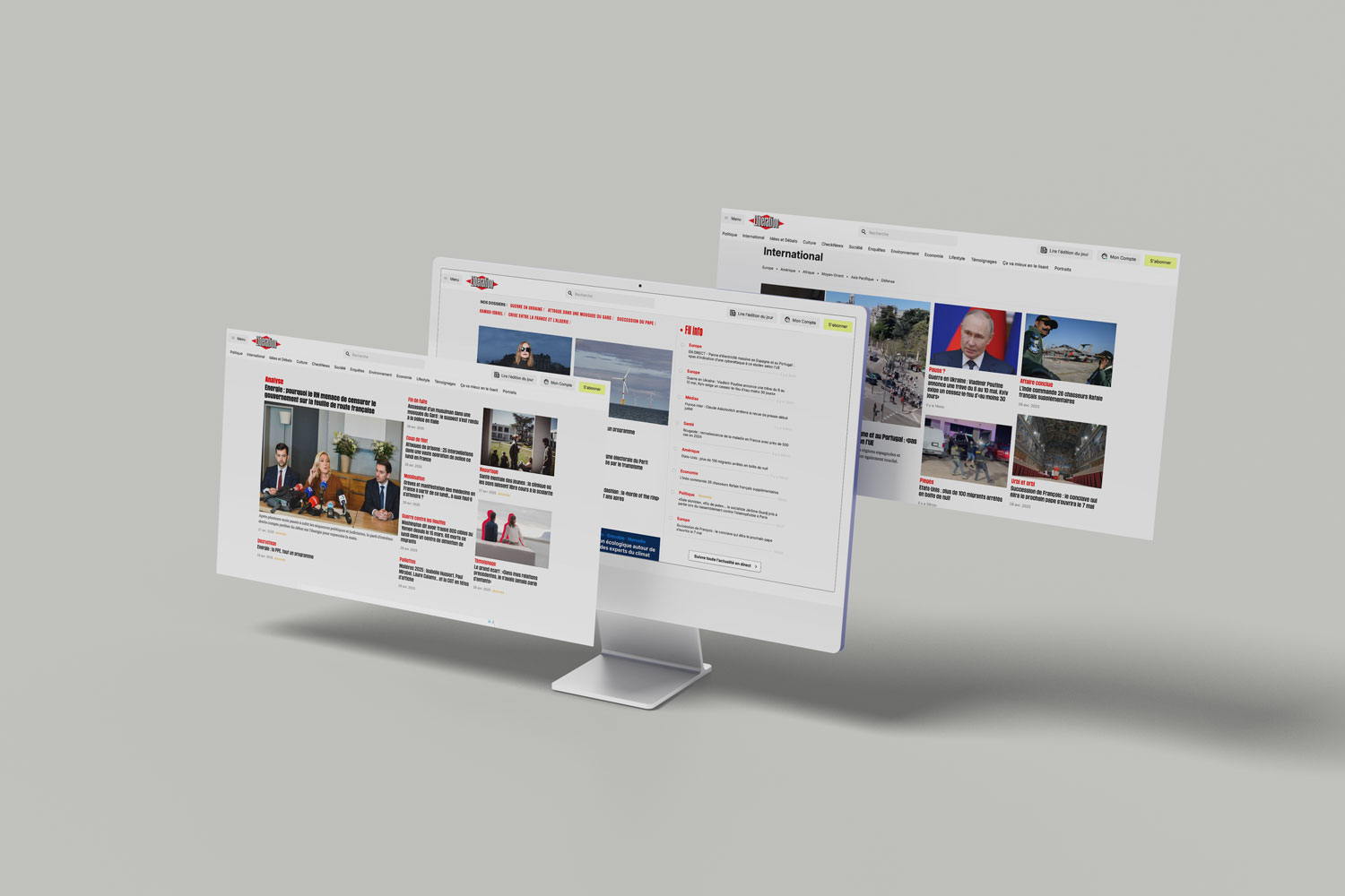 Libération website design